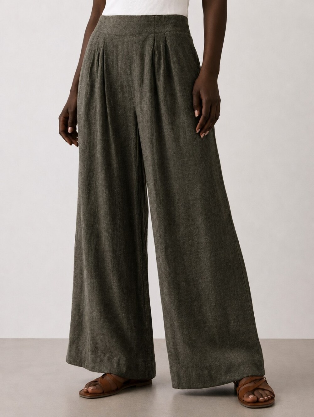 Ella Moss Women's wide-leg linen blend trousers
